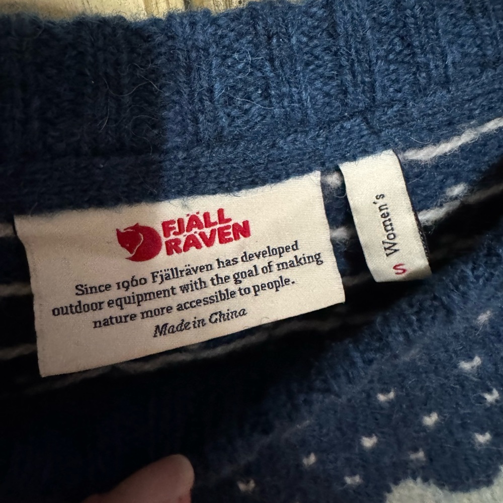 Fjallraven Ovik Wool knit sweater women’s Small Fair Isle Nordic - Picture 3 of 4